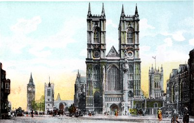 Westminster Abbey ve Big Ben, Londra, 20. Yüzyıl by Unbekannt