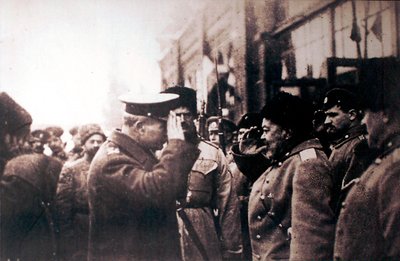 Beyaz Rus General Anton Denikin, İngiliz Tümgeneral Frederick Poole ile görüştü, Rusya, 1918 by Unbekannt