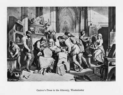 Almonry, Westminster, 15. yüzyıl, 19. yüzyıl William Caxtons basın by Unbekannt