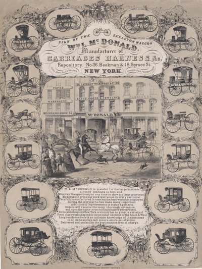 Wm. L. McDonald, Carriage Harness & Co. Deposu Üreticileri, No. 26 Beekman & 1..., 1852-86. by Unbekannt