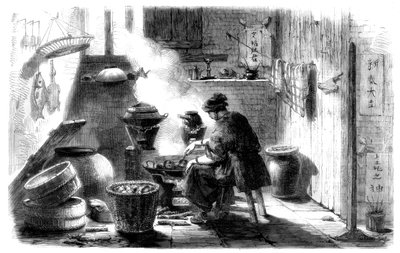 Çin Yeni Yılı için pasta hazırlayan kadın, 1861 by Unbekannt