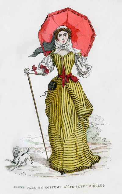 Yaz modasında genç kadın, 17. yüzyıl 1882-1884 by Unbekannt