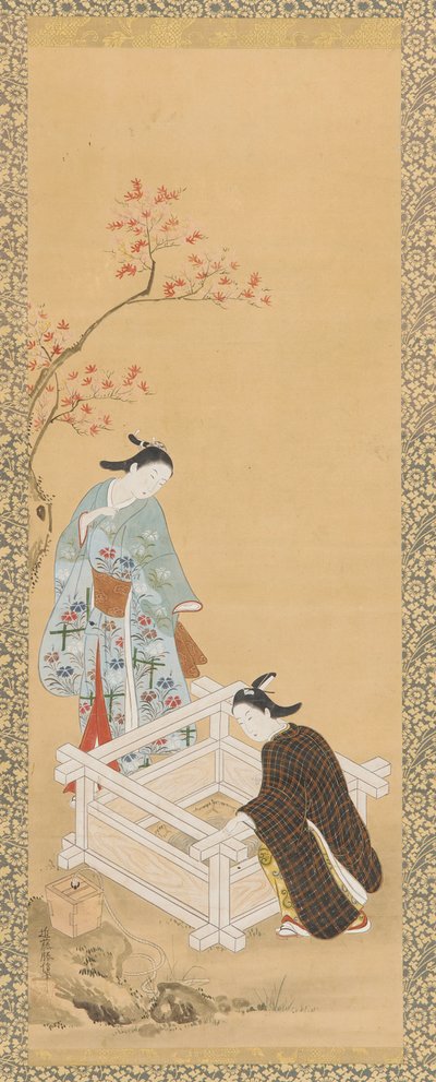 Gençlik ve kuyunun yanında bir bakire, Edo dönemi, 1615-1868. by Unbekannt