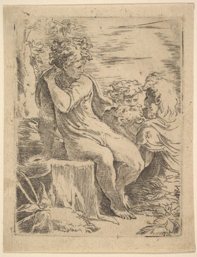 İki yaşlı adamla gençlik, 16. yüzyıl. by Unbekannt