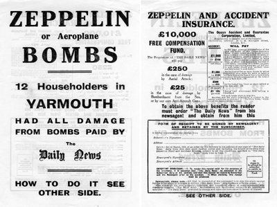 Zeplin ve kaza sigortası reklamı, 1910 by Unbekannt