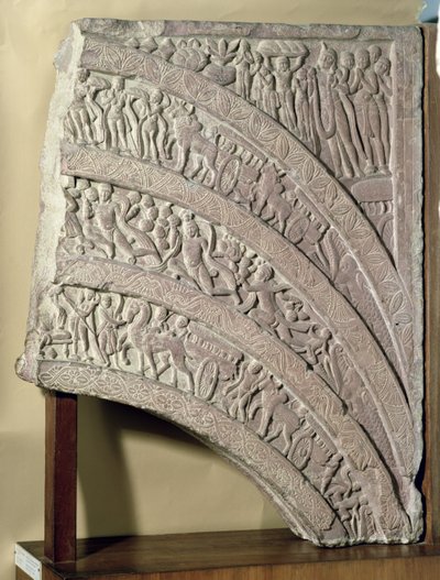 Bir ağ geçidinden arşitrav, kırmızı kumtaşı, Mathura, UP, MS 2. yüzyıl by Unbekannt Unbekannt