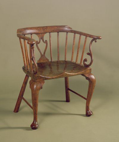 Burr porsuk ve karaağaç Windsor sandalye, c.1760 by Unbekannt Unbekannt