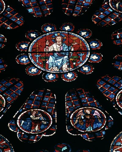 Majesteleri İsa; güney gül penceresi, c.1226 by Unbekannt Unbekannt
