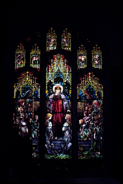 Küçük çocuklu İsa, Tiffany, 1902 (bütün pencere) by Unbekannt Unbekannt