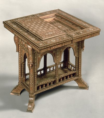 Ayrıntılı fildişi ve abanoz işlemeli oyun masası, Hint-Portekizce, c.1830. by Unbekannt Unbekannt