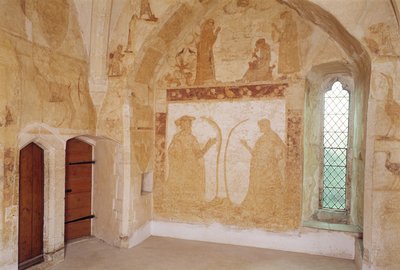 Duvar resimlerini gösteren iç mekan, Longthorpe Kulesi, Cambridgeshire by Unbekannt Unbekannt