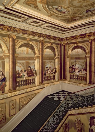 Kensington Sarayı, Kings Grand Merdiven Görünümü, İngiliz Okulu, (17. yüzyıl) Londra, Birleşik Krallık by Unbekannt Unbekannt