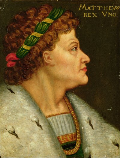 Matthias I, Hunyadi (kağıt üzerinde yağlı boya) by Unbekannt Unbekannt