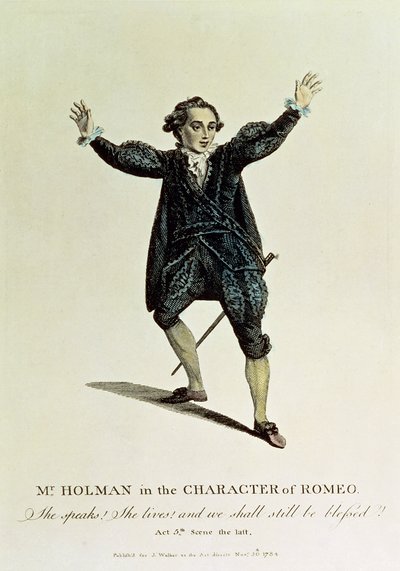 Bay Holman, Romeo Karakterinde, pub. 1784 by Unbekannt Unbekannt