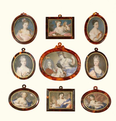 Rosalba Carriera (1675-1757) ve Cornelius Hozer (fl.1766-67) tarafından minyatür seçimi by Unbekannt Unbekannt