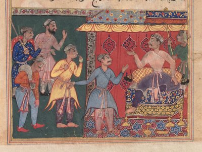 Bir Papağanın Öyküleri (Tuti-nama), On İkinci Gece, Kral Bhojaraja, nerede olduğunu anlamaya çalışmak boşuna çabalıyor. by Unbekannt Unbekannt