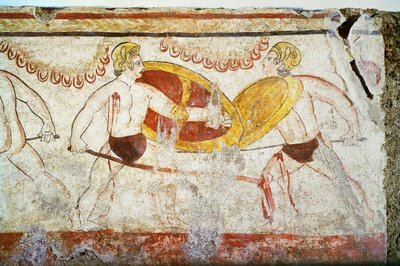 Gladyatörler Savaşı, bir düello detayı, MÖ 3. yüzyıl dolayları by Unbekannt Unbekannt