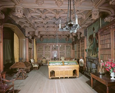 Kütüphane, Abbotsford House, Melrose, 1822 dolaylarında yeniden inşa edildi by Unbekannt Unbekannt