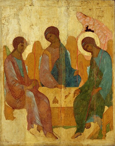 Trinity, 16. yüzyıl Rus İkonu by Unbekannt Unbekannt