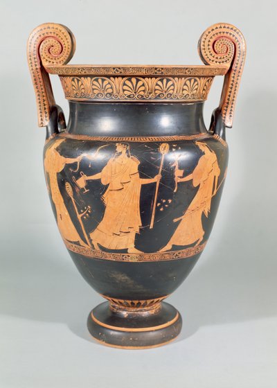 Volute krater, vahşi bir hayvanın ritüel olarak parçalanmasını gösteren Dionysos sahnesi, Attic, MÖ 450-425 by Unbekannt Unbekannt