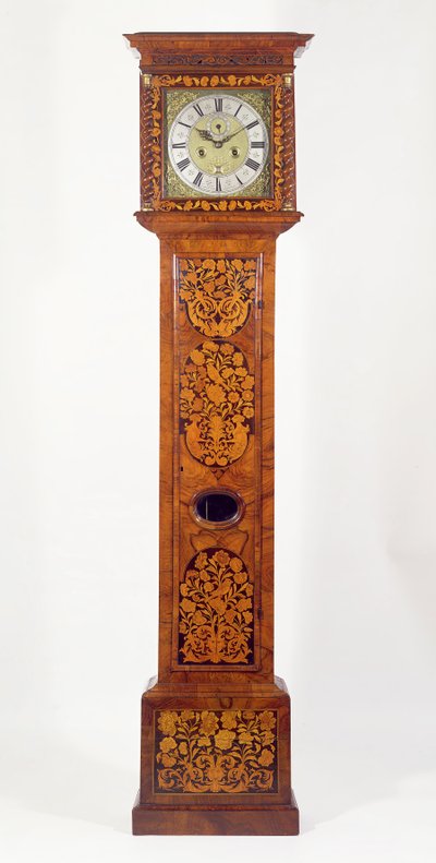 Ceviz panel kakmalı uzun kasalı saat, James Clowes (fl.1671-89) by Unbekannt Unbekannt