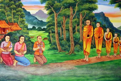 20151029, Vientiane, Laos : Wat Si Muang (Simuong) Budist tapınağı. Shakyamuni Buddha