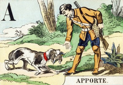 A : Apporte - Avcılık Alfabesi, c.1890 (gravür) by Unbekannt