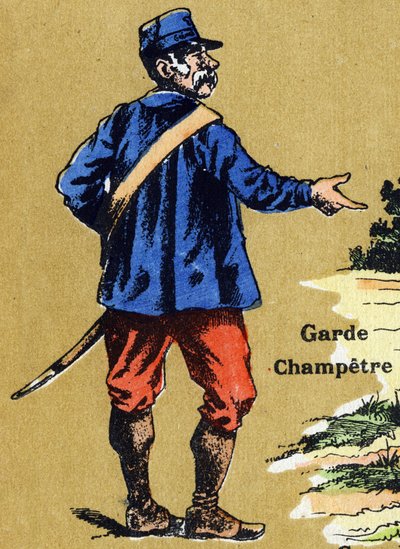 Bir ülke bekçisi. Resimli alfabe. Görüntüler 20. yüzyılın başlarında Jarville-Nancy