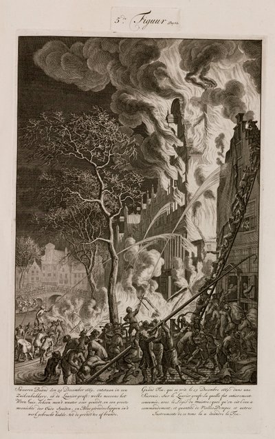 Bir şeker rafinerisinde yangın, Amsterdam, Hollanda, 29 Aralık 1669 by Unbekannt