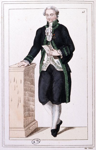 Birinci İmparatorluk döneminde bir Enstitü üyesi, 1810 civarı (gravür) by Unbekannter Künstler