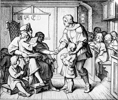 Martin Luther günlerinde bir okul by Unbekannter Künstler