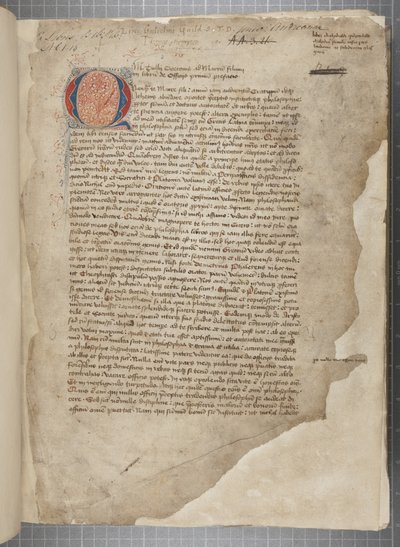 Marcus Tullius Cicero'nun felsefi eserlerinin, görünüşte 1471 tarihli romana baskısından alınmış, Archibald Whitelaw ve diğerlerinin elinde marjinallerle birlikte, üç elden bir transkript, c.1480 (parşömen üzerine mürekkep) by Unbekannt