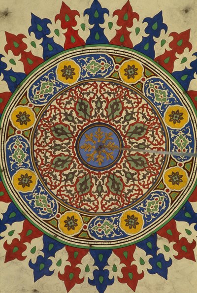 Al-Adiliyah medresesi, kubbe, dekorasyon (fotoğraf) by Hippolyte Lalaise Devéria