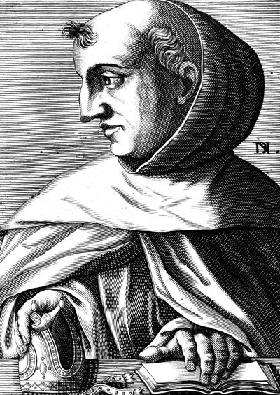 Albert Magnus (1193/1206-1280) Alman Dominiken keşiş, bilim adamı, filozof ve teolog, gravür by Unbekannter Künstler