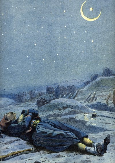 Türk milli marşının alegorisi: 1900'lerde ülkesi için şehit olan bir asker (Resim) by Unbekannter Künstler