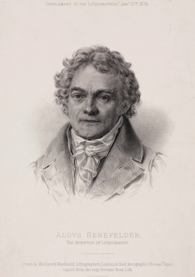 Alois Senefelder, Alman litografi mucidi, c1810 by Unbekannt