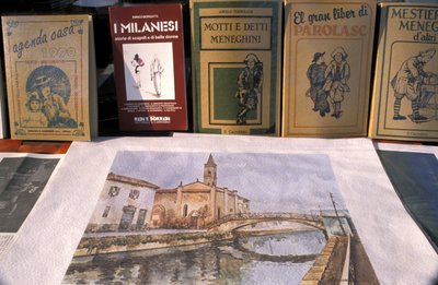 Antika ticaret pazarı, Naviglio Grande, Milano, Lombardiya, İtalya by Unbekannt