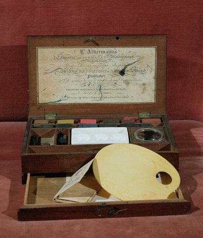 Sanatçının R. Ackermann tarafından yapılan suluboya boya kutusu, c.1820 (fotoğraf) by Unbekannt