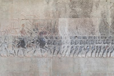 Angkor wat, Kamboçya'nın güney galerisindeki kabartmalar by Unbekannter Künstler