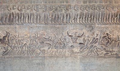 Angkor wat, Kamboçya'nın güney galerisindeki kabartmalar by Unbekannter Künstler