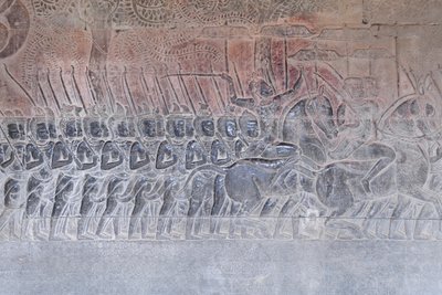 Angkor wat, Kamboçya'nın güney galerisindeki kabartmalar by Unbekannter Künstler