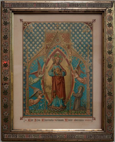 içki. Parish kilisesi (Aziz Petrus Grupları). İç mekan. Adanmışlık renkli baskı. S Lucas okulu Ghent, Mülk 1875, WZ Dreyt Bruges. Neo-Gotik. by Unbekannt