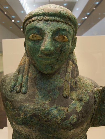 Bronz kadın kanatlı figür (MÖ 590 - MÖ 580), Olympia Müzesi, Olympia (??????), Mora, Yunanistan (fotoğraf) by Unknown