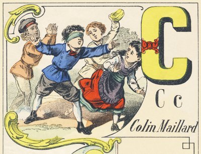 C : colin-maillard - Oyunlar Alfabesi, c.1890 (resim) by Unbekannt