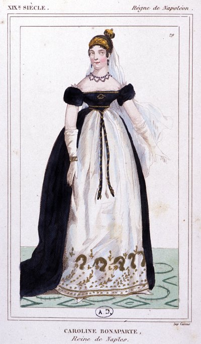 Caroline Bonaparte, 1810 civarı (gravür) by Unbekannter Künstler