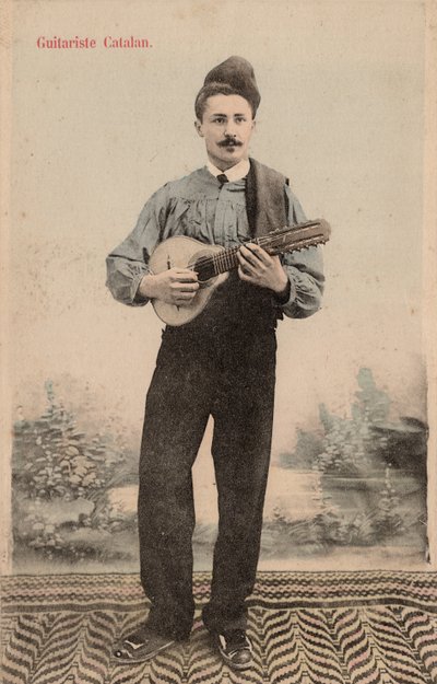Katalan Gitarist, 1910 dolayları (kartpostal) by Unbekannter Künstler