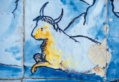 Sığır, azulejos fayans, Fronteira Markizleri Sarayı, Lizbon, Portekiz Detay by Benjamin Baud