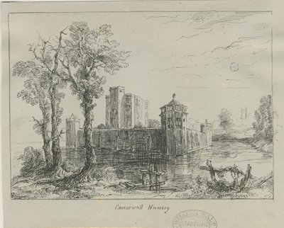 Caverswall Kalesi: mürekkep çizimi ve [?19th Century] by Unbekannt
