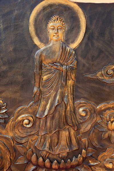 Chua Thien Uzun Budist Pagodası. Sakyamuni Buda. Kiralama para birimi: Gastore of Charity. Tay alın. Vietnam by Unbekannt