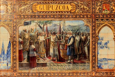 Sevilla Şehri, Plaza de Espana'da, fayanslardan (seramik) yapılmış süs eşyaları by Unbekannter Künstler